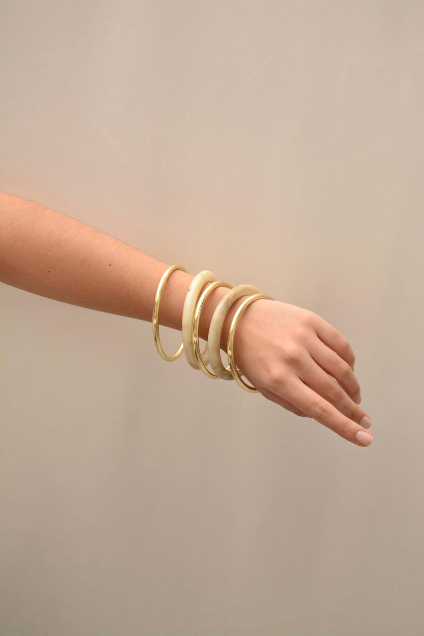 SET BRAZALETES LISOS BEIGE - Image 3