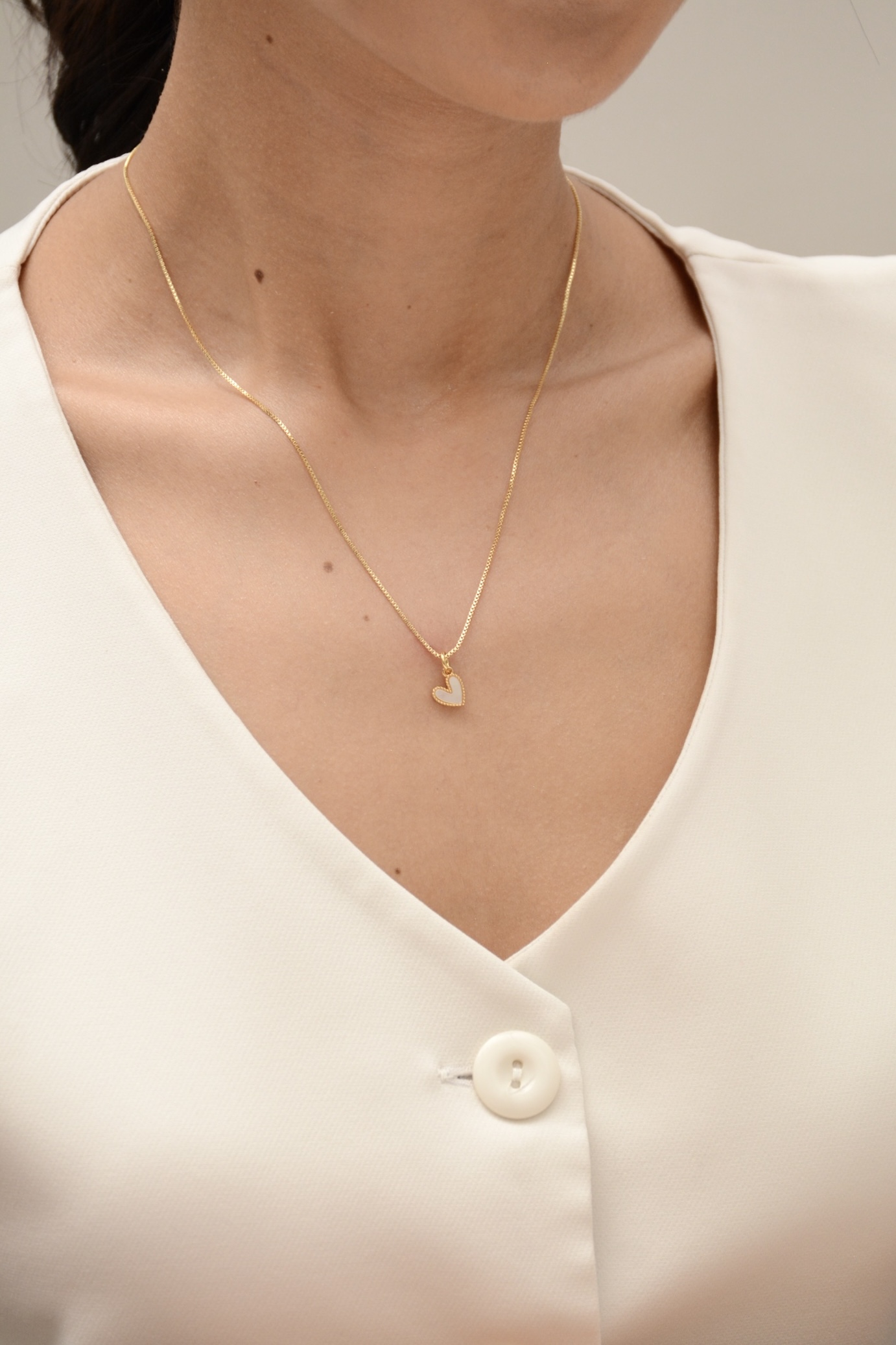 CADENA CORAZÓN BLANCO