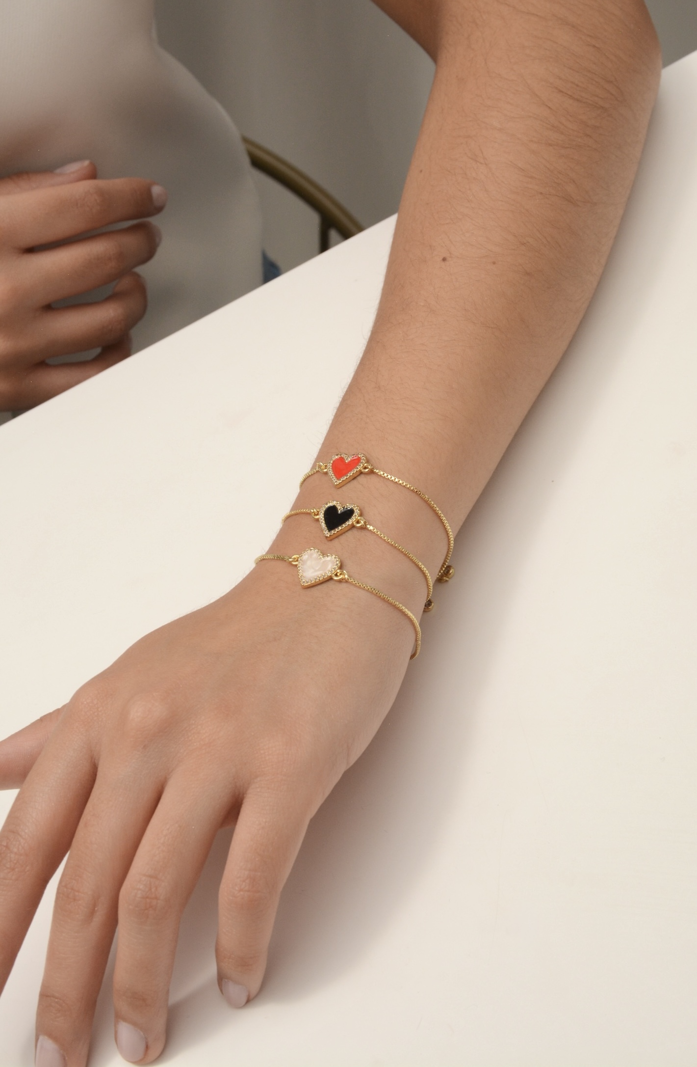 PULSERA CORAZÓN BORDE BRILLO