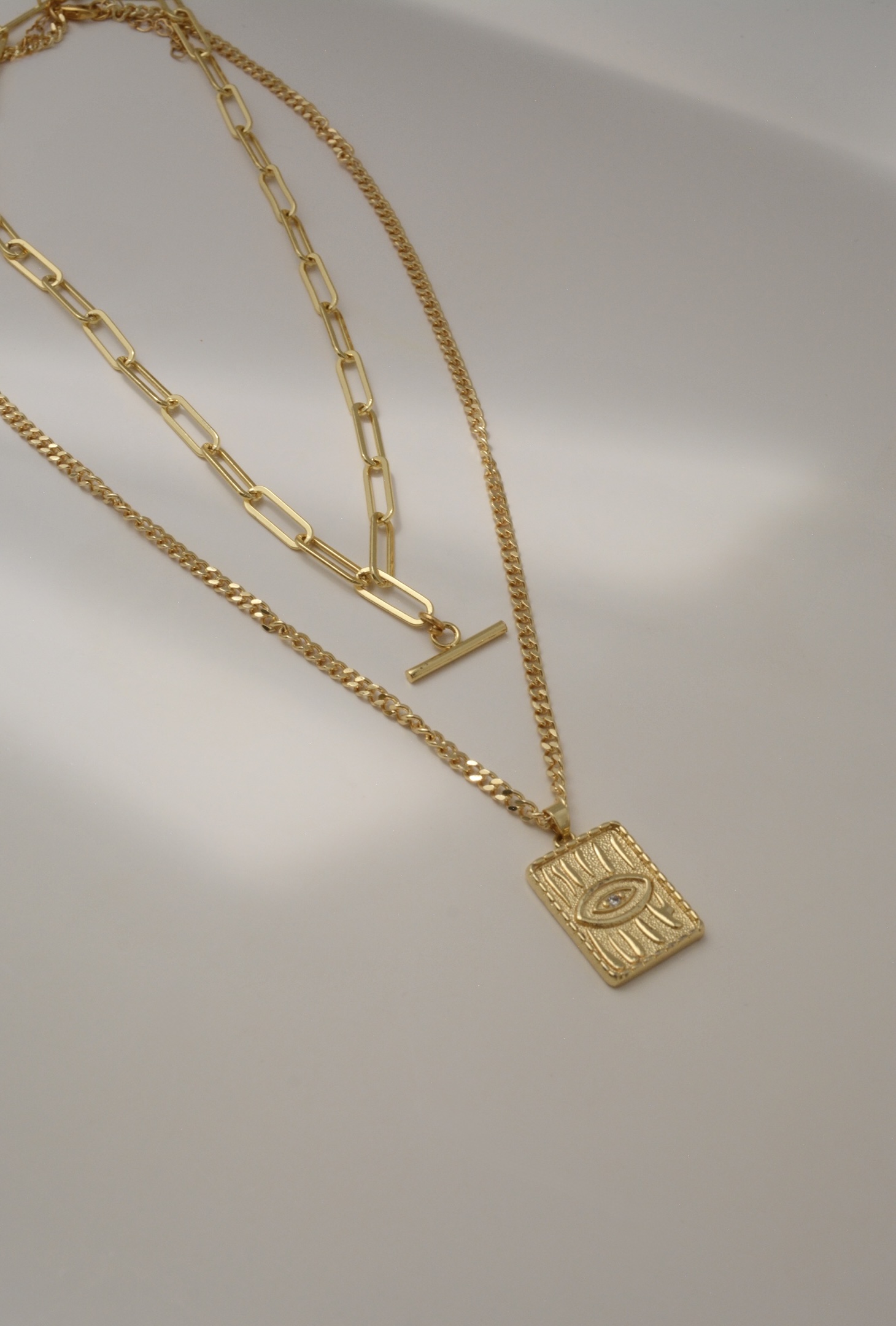 CADENA DOBLE CLIP Y CUBANITA OJO - Image 3