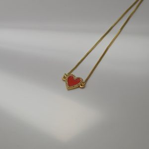 PULSERA CORAZÓN BORDE BRILLO