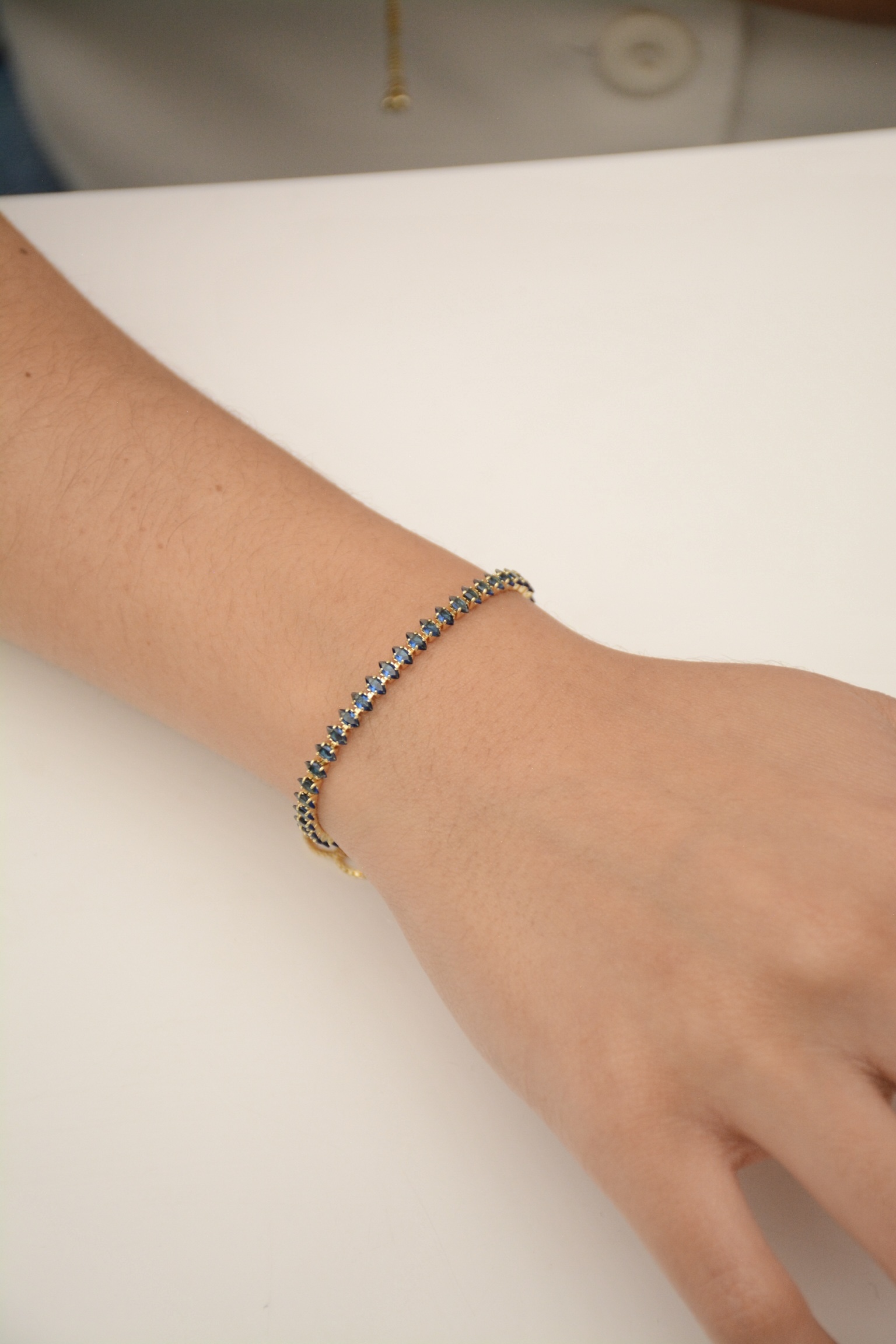 PULSERA MINI ROMBOS AZULES