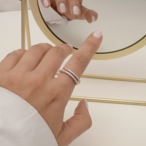 ANILLO DOBLE LÍNEA SILVER