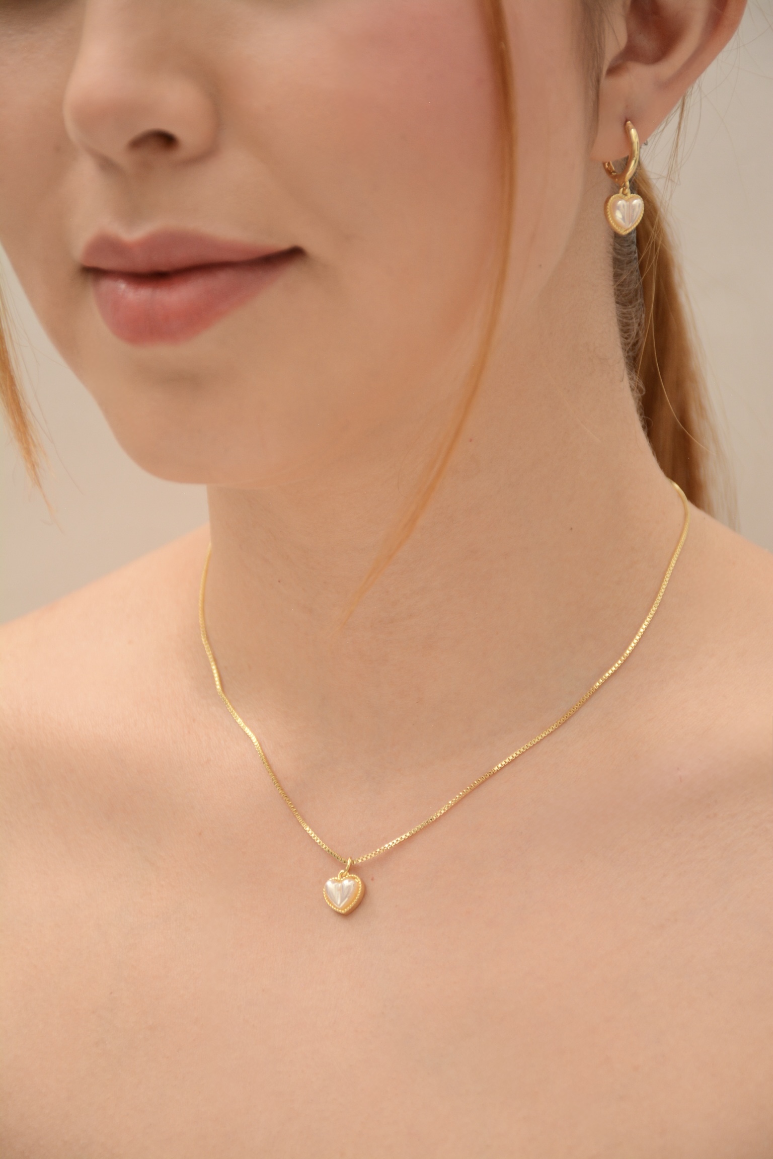 CADENA CORAZÓN PERLITA