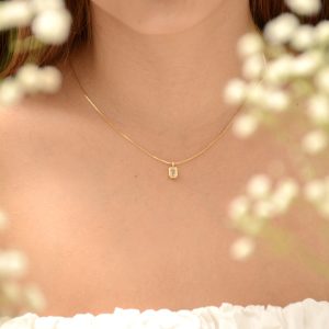 CADENA RECTÁNGULO BRILLO