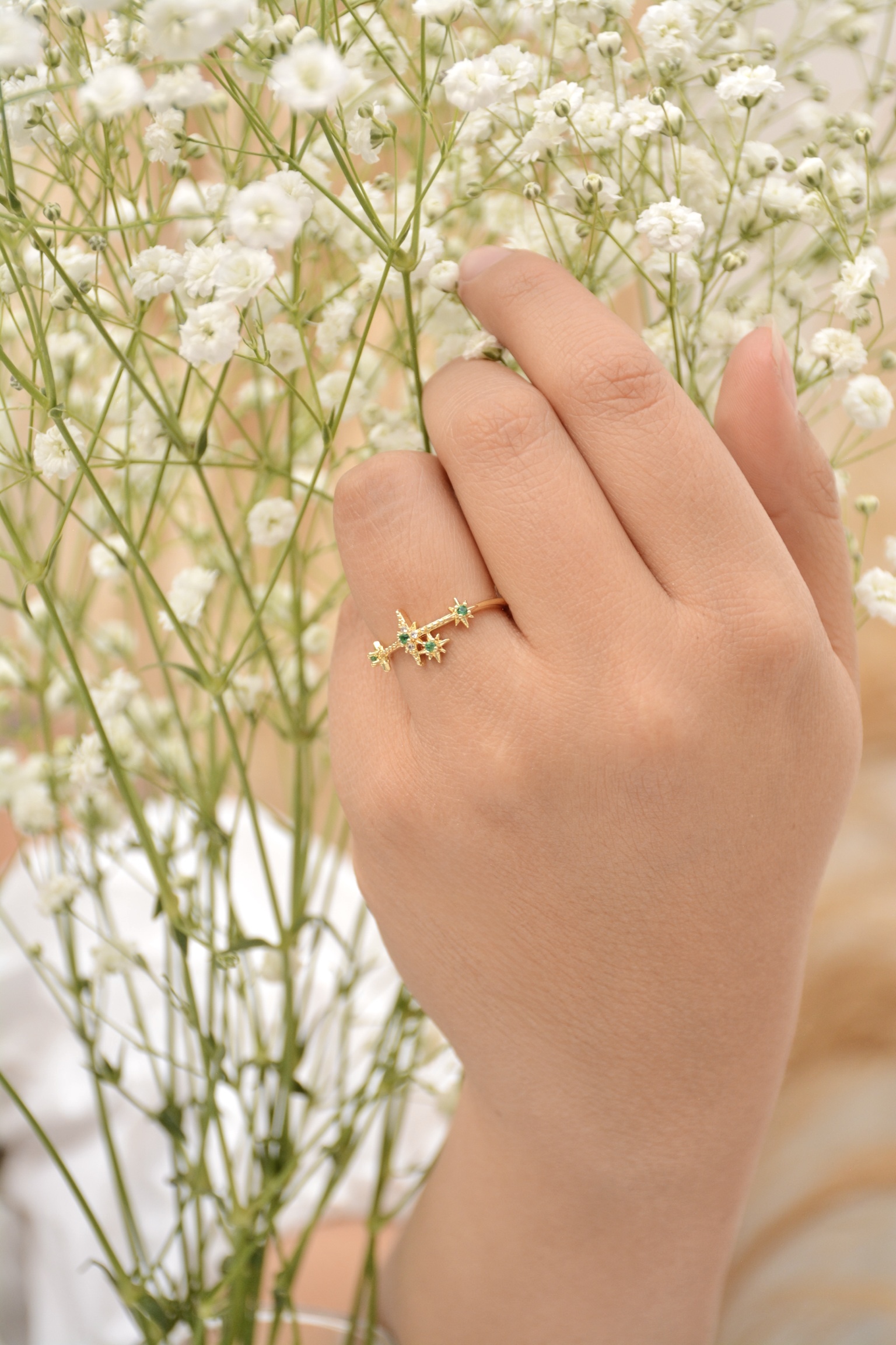 ANILLO ESTRELLAS VERDE