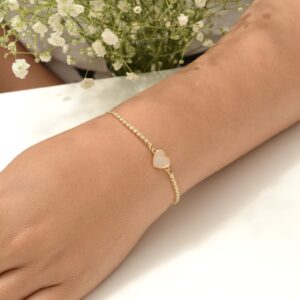 PULSERA CORAZÓN BRILLOS