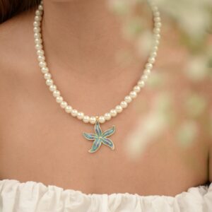 CADENA PERLAS Y FLOR