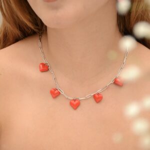CADENA CORAZONES SILVER