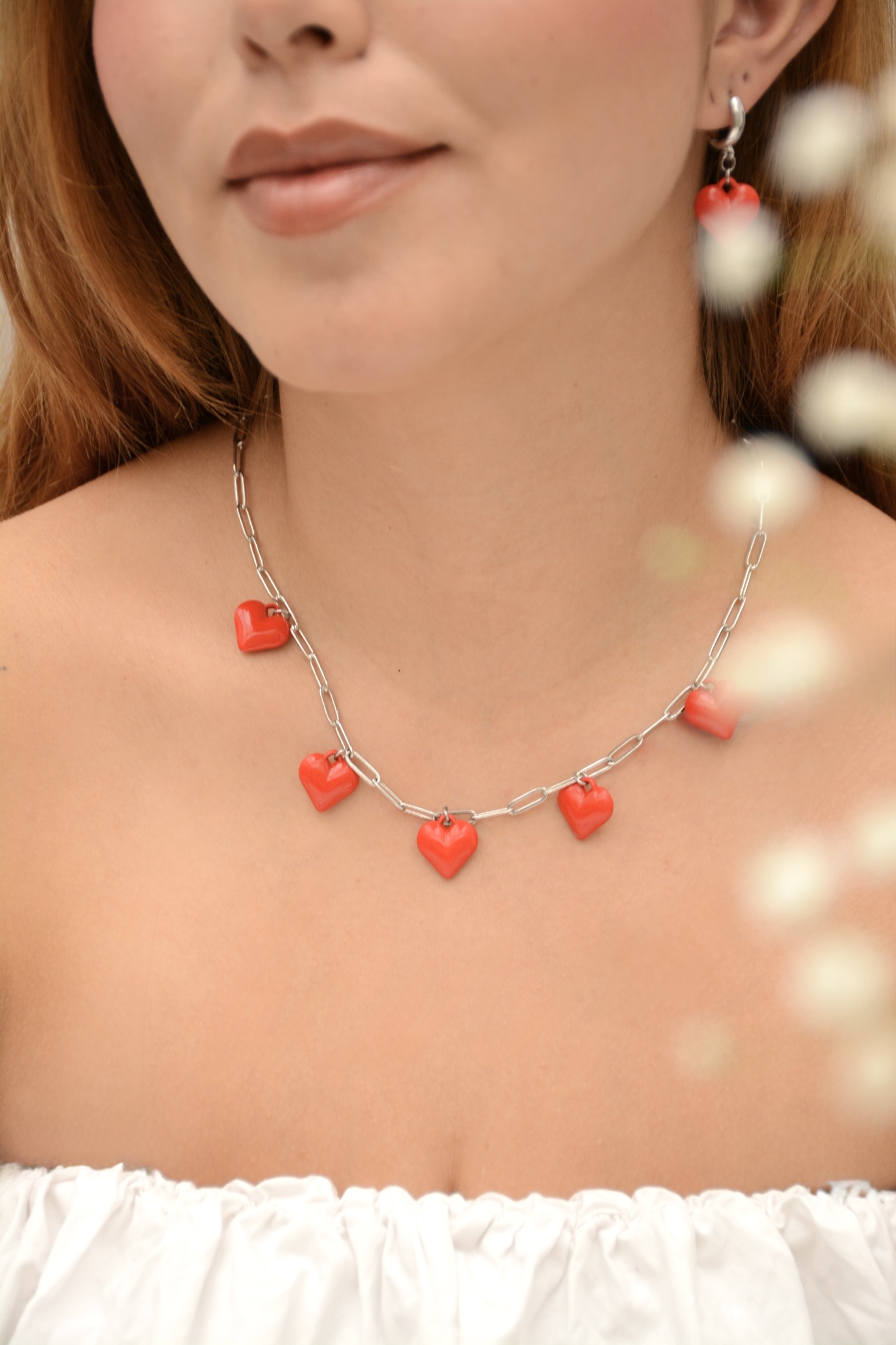 CADENA CORAZONES SILVER