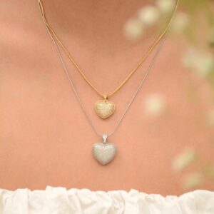 CADENA CORAZÓN BRILLO CHUNKY