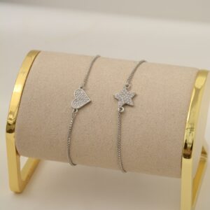PULSERA CORAZÓN O ESTRELLA SILVER